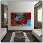 Red Painting On Canvas Original Artwork For Sale - Red Passion - LargeModernArt