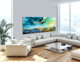 Large Ocean Art Oil Painting on Canvas - Modern Wall Art - Seascape 28 - LargeModernArt