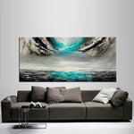 Large Ocean Art Oil Painting on Canvas - Modern Wall Art - Seascape 40 - LargeModernArt