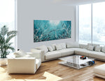 Abstract Teal Painting | Jackson Pollock Style | Large Modern Art - Seascape 43 - LargeModernArt