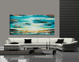 Large Ocean Art Oil Painting on Canvas Modern Wall Art Seascape - Ocean Journey 15 - LargeModernArt