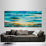 Large Ocean Art Oil Painting on Canvas Modern Wall Art Seascape - Ocean Journey 18 - LargeModernArt