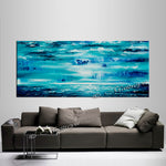 Large Ocean Art Oil Painting on Canvas Modern Wall Art Seascape - Ocean Journey 14 - LargeModernArt