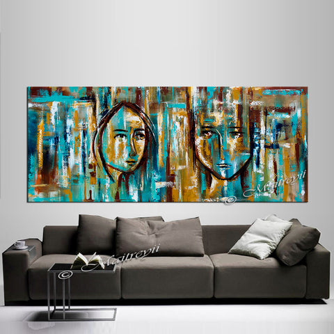 Large Modern Art Oil Painting on Canvas Modern Wall Art Figurative - Divine Love 7 - LargeModernArt