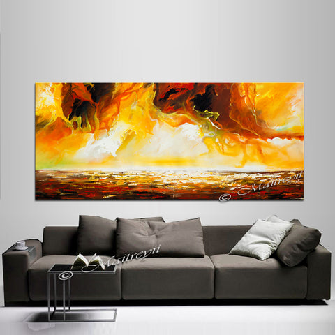 Large Ocean Art Oil Painting on Canvas Modern Wall Art Seascape - Ocean Journey 19 - LargeModernArt