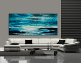 Large Ocean Art Oil Painting on Canvas Modern Wall Art Seascape - Ocean Journey 20 - LargeModernArt