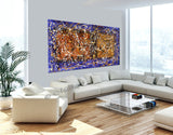 Fall Wall Art Jackson Pollock Purple Orange Painting extra large abstract art Modern Wall oversize canvas - Vintage Beauty 110