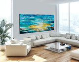 Large Ocean Art Oil Painting on Canvas Modern Wall Art Seascape - Ocean Journey 16 - LargeModernArt