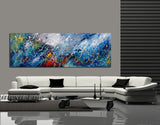 Abstract Paintings | Original Modern Art for large wall Sparkling Ocean | LargeModernArt