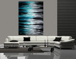 Large Ocean Modern Wall Art Seascape Painting - Teal Ocean - LargeModernArt