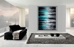 Large Ocean Modern Wall Art Seascape Painting - Teal Ocean - LargeModernArt