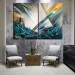 Large Modern Art Oil Painting on Canvas - Modern Wall Art Amazing Abstract - LargeModernArt