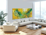 Abstract Artwork Jackson Pollock Orange yellow Fall Painting extra large Modern abstract art Modern Wall art canvas - Vintage Beauty 104