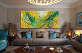 Abstract Artwork Jackson Pollock Orange yellow Fall Painting extra large Modern abstract art Modern Wall art canvas - Vintage Beauty 104