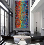 Jackson Pollock Style | Abstract artwork large oil painting on canvas oversize luxury Homes - Vintage Beauty 15 - LargeModernArt