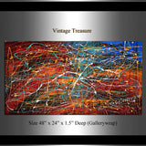 Jackson Pollock Style Oil Painting For Luxury homes - Vintage Treasure - LargeModernArt