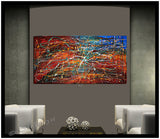 Jackson Pollock Style Oil Painting For Luxury homes - Vintage Treasure - LargeModernArt