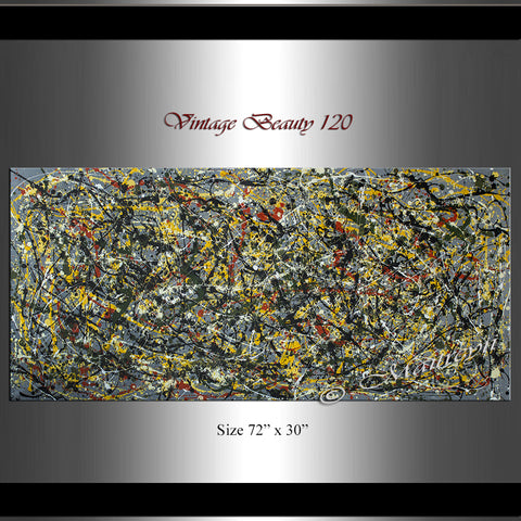 Original Paintings | One of a Kind | Jackson Pollock Style | Large Modern Art - Vintage Beauty 120