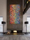 Painting Jackson Pollock Multiple Size Drip Style Abstract art on Canvas, large Wall Art - Vintage Beauty 148