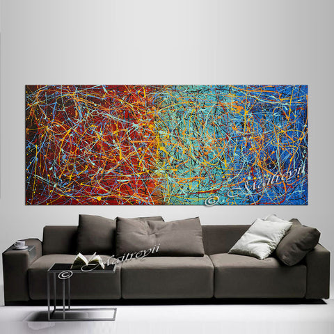 Jackson Pollock Style | Abstract artwork large oil painting on canvas modern wall - Vintage Beauty 25 - LargeModernArt