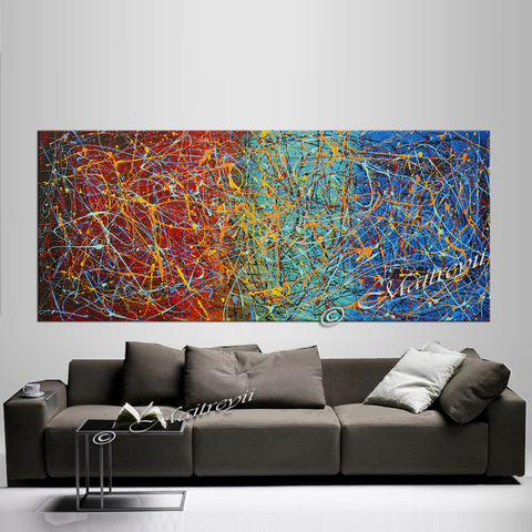 Jackson Pollock Style | Abstract artwork large oil painting on canvas oversize luxury Homes - Vintage Beauty 31 - LargeModernArt