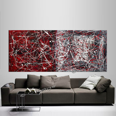 Jackson Pollock Style | Abstract artwork large oil painting on canvas oversize luxury Homes - Vintage Beauty 33 - LargeModernArt