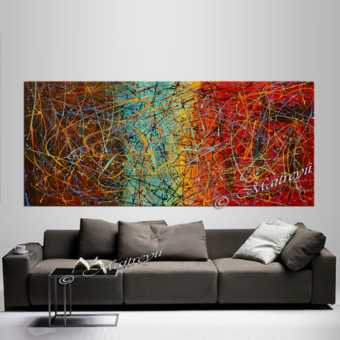 Jackson Pollock Style | Abstract artwork large oil painting on canvas modern wall art - Vintage Beauty 53 - LargeModernArt