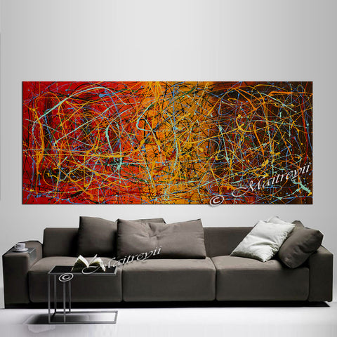 Jackson Pollock Style | Abstract artwork large oil painting on canvas modern wall art - Vintage Beauty 54 - LargeModernArt