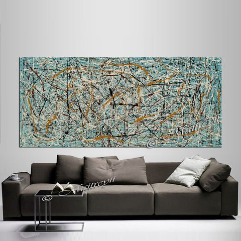 Jackson Pollock Style | Abstract artwork large oil painting oversize luxury Homes - Vintage Beauty 60 - LargeModernArt