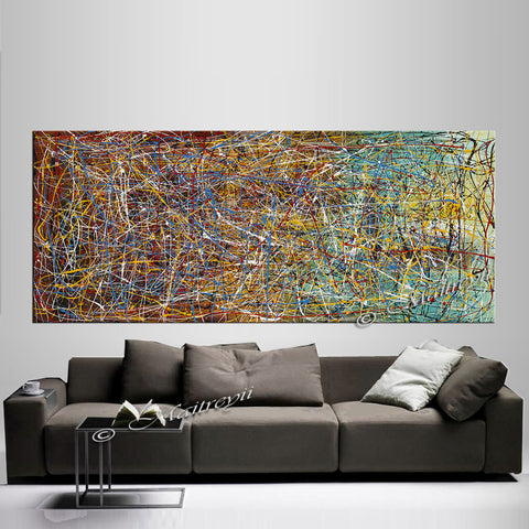 Jackson Pollock Style | Abstract artwork large oil painting oversize luxury Homes - Vintage Beauty 6 - LargeModernArt