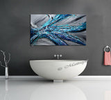 Large Abstract Blue Painting  - Winter Blossom - LargeModernArt