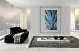 Large Abstract Blue Painting  - Winter Blossom - LargeModernArt