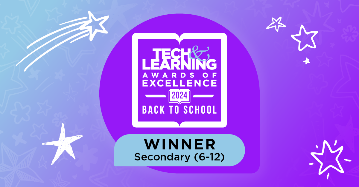 Tech & Learning Awards of Excellence 2024 Back to School winner award